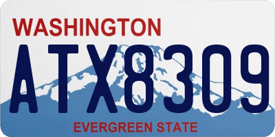 WA license plate ATX8309