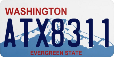 WA license plate ATX8311