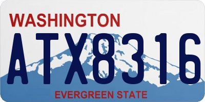 WA license plate ATX8316