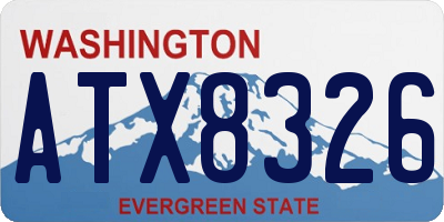 WA license plate ATX8326