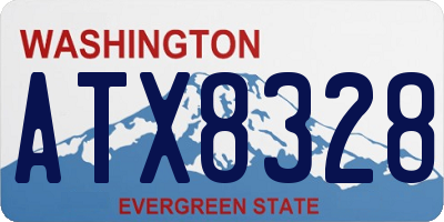 WA license plate ATX8328