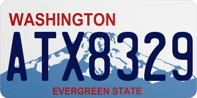 WA license plate ATX8329