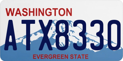 WA license plate ATX8330