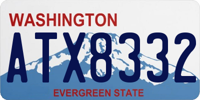 WA license plate ATX8332