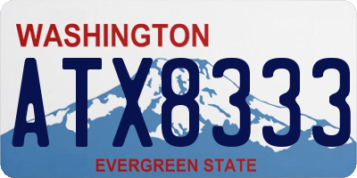 WA license plate ATX8333