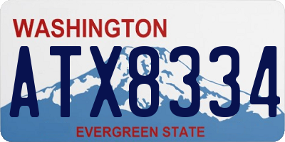 WA license plate ATX8334