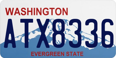 WA license plate ATX8336