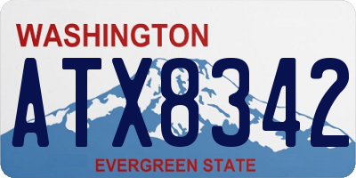 WA license plate ATX8342