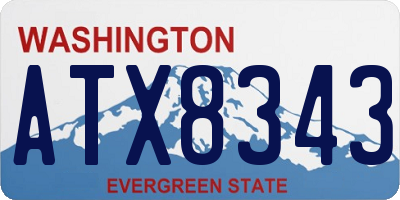WA license plate ATX8343