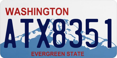 WA license plate ATX8351