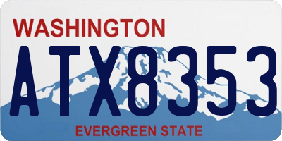 WA license plate ATX8353