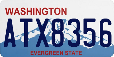 WA license plate ATX8356