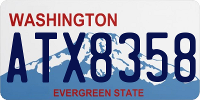 WA license plate ATX8358