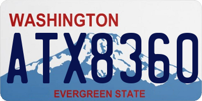 WA license plate ATX8360