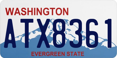 WA license plate ATX8361