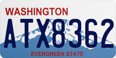 WA license plate ATX8362