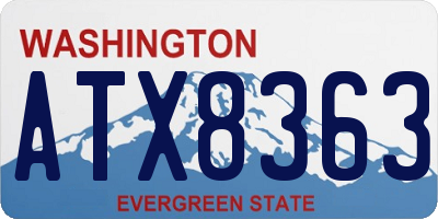 WA license plate ATX8363