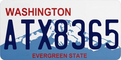 WA license plate ATX8365