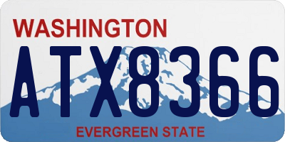 WA license plate ATX8366