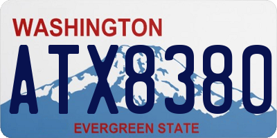 WA license plate ATX8380