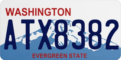 WA license plate ATX8382