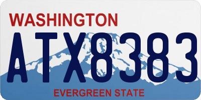 WA license plate ATX8383