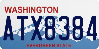 WA license plate ATX8384