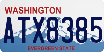 WA license plate ATX8385
