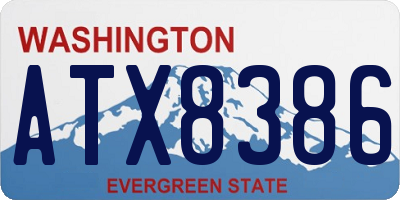 WA license plate ATX8386