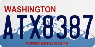 WA license plate ATX8387