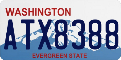 WA license plate ATX8388