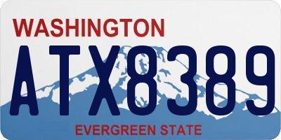 WA license plate ATX8389