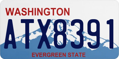 WA license plate ATX8391