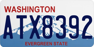 WA license plate ATX8392