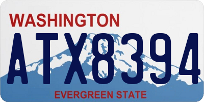WA license plate ATX8394
