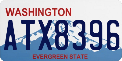 WA license plate ATX8396