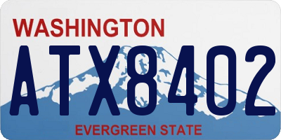 WA license plate ATX8402