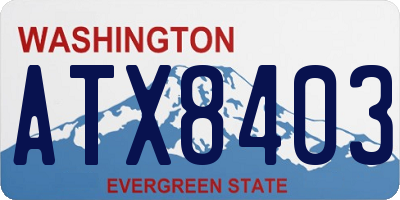 WA license plate ATX8403