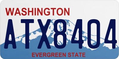 WA license plate ATX8404