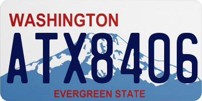 WA license plate ATX8406