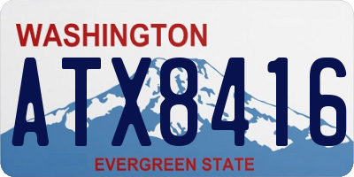 WA license plate ATX8416