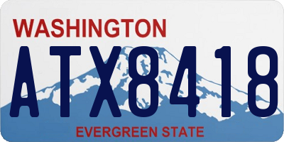 WA license plate ATX8418