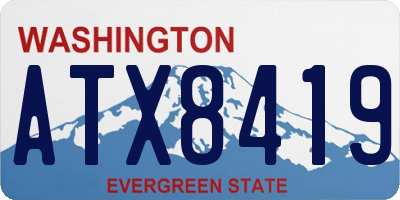 WA license plate ATX8419
