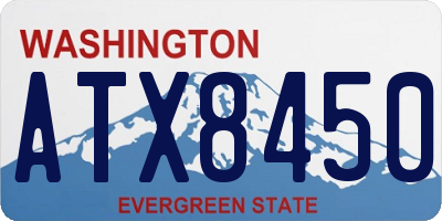 WA license plate ATX8450