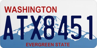 WA license plate ATX8451