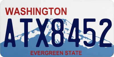 WA license plate ATX8452