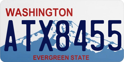 WA license plate ATX8455