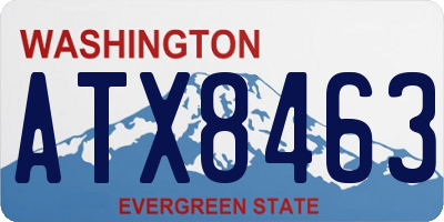 WA license plate ATX8463
