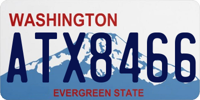 WA license plate ATX8466