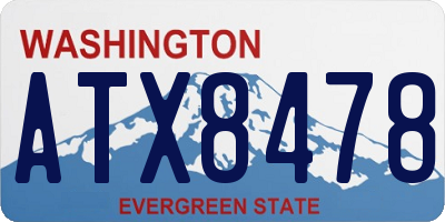 WA license plate ATX8478